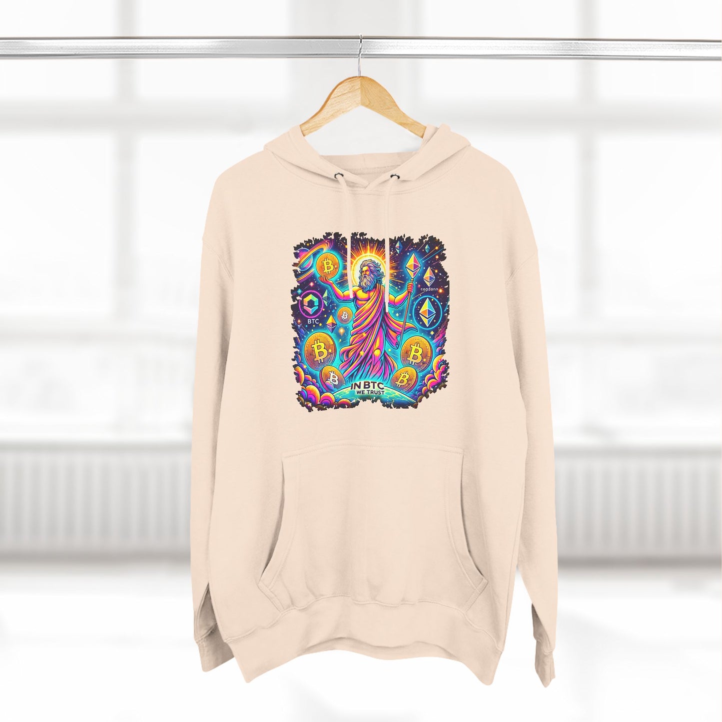 Fleece Hoodie - Cosmic Bitcoin God - 'In BTC We Trust'