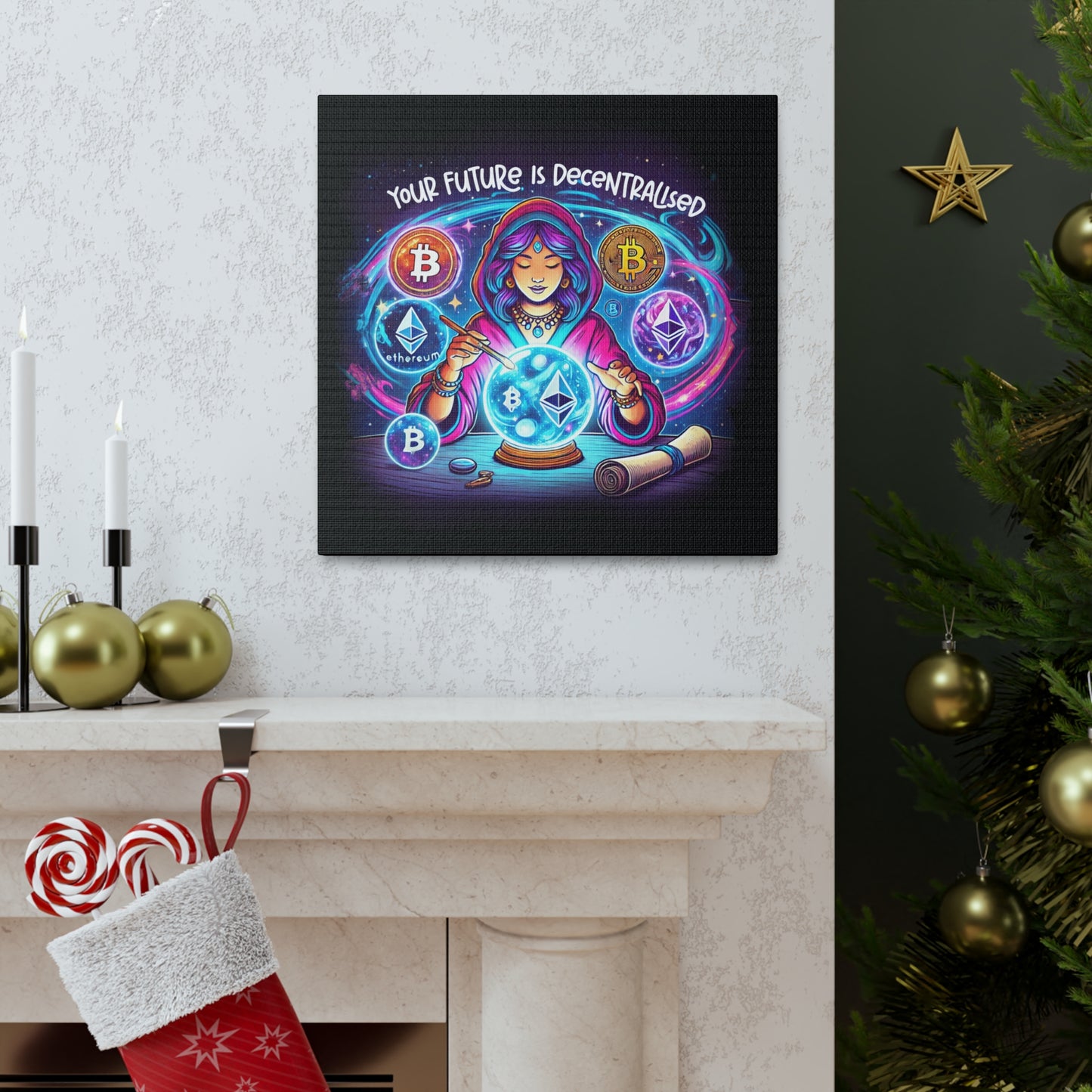 Canvas Print - Your Future is Decentralized - Crypto Psychic Design