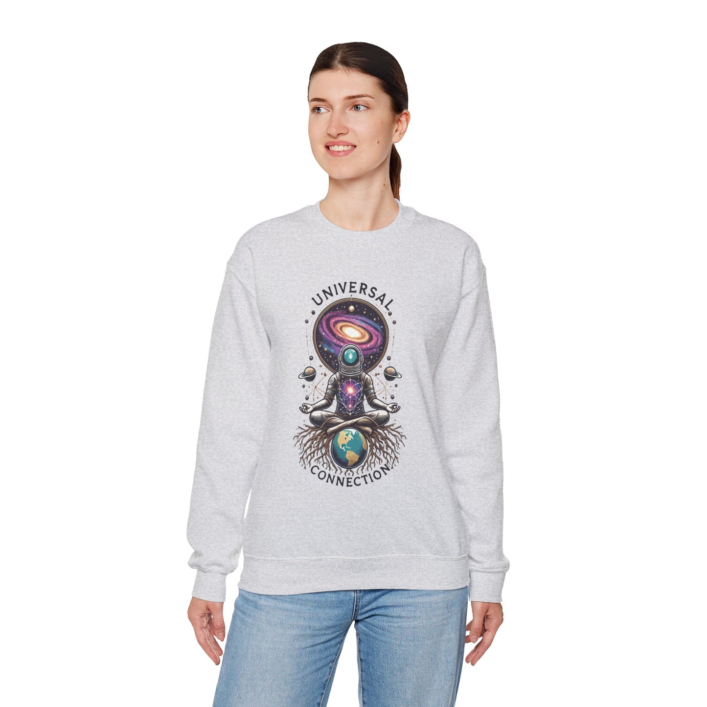 🌌 Universal Connection - Cosmic Astronaut Crewneck Sweatshirt 🌠