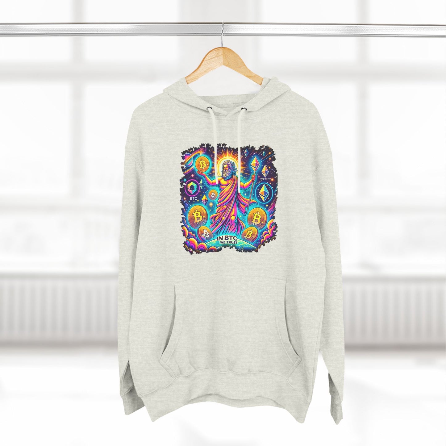 Fleece Hoodie - Cosmic Bitcoin God - 'In BTC We Trust'