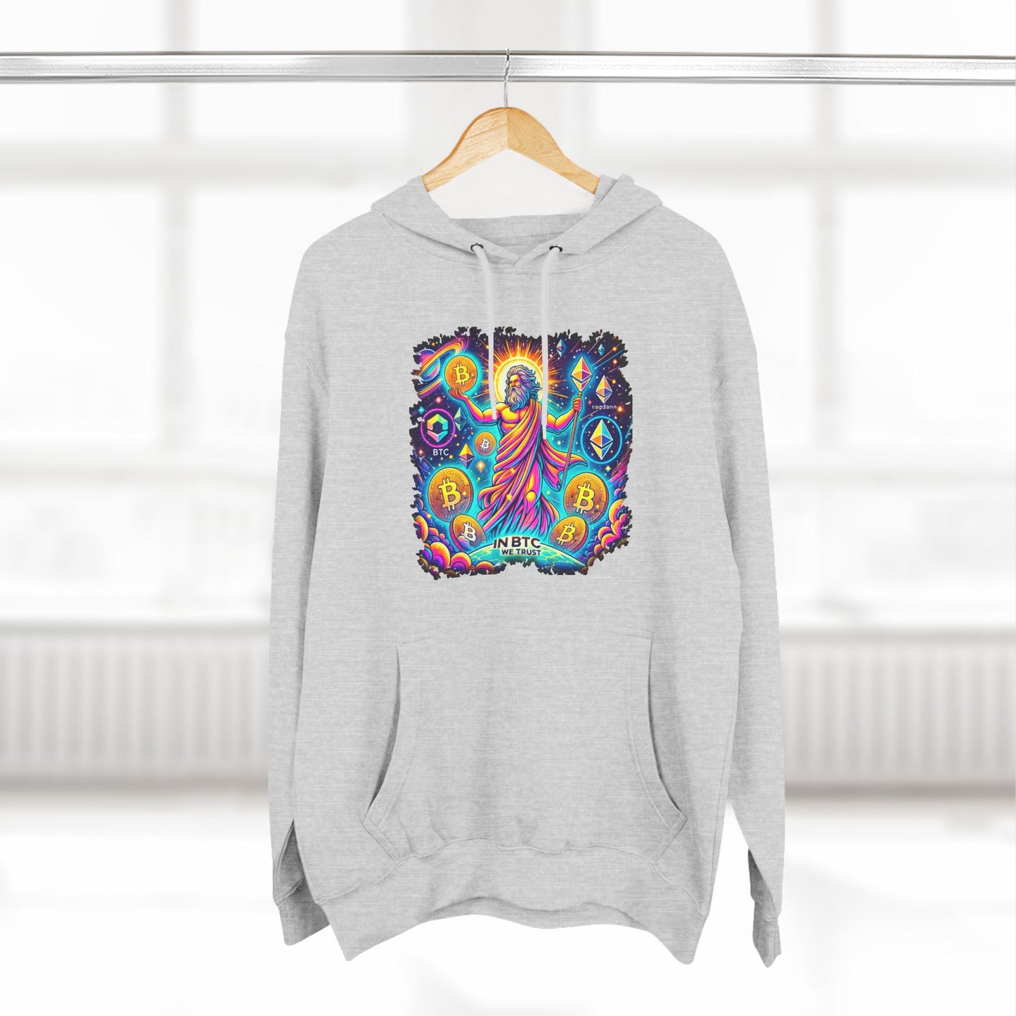 Fleece Hoodie - Cosmic Bitcoin God - 'In BTC We Trust'