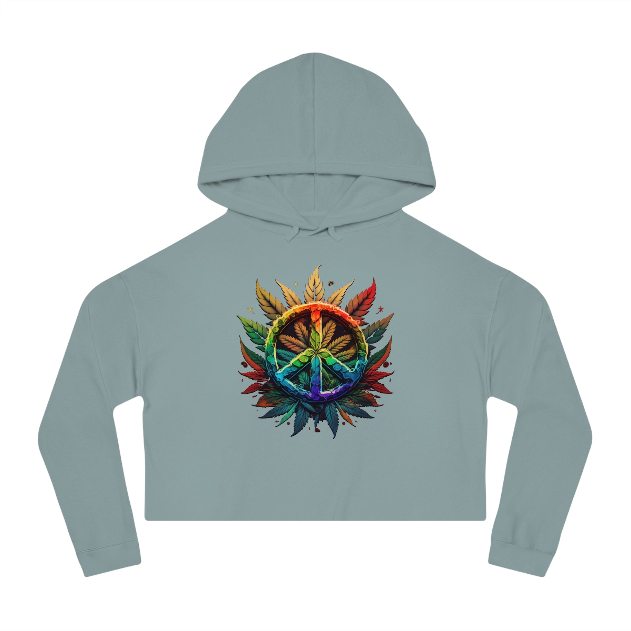 Peace Leaf Cropped Hooded Sweatshirt – Kosmic Garden Store