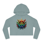 Peace Leaf Cropped Hooded Sweatshirt