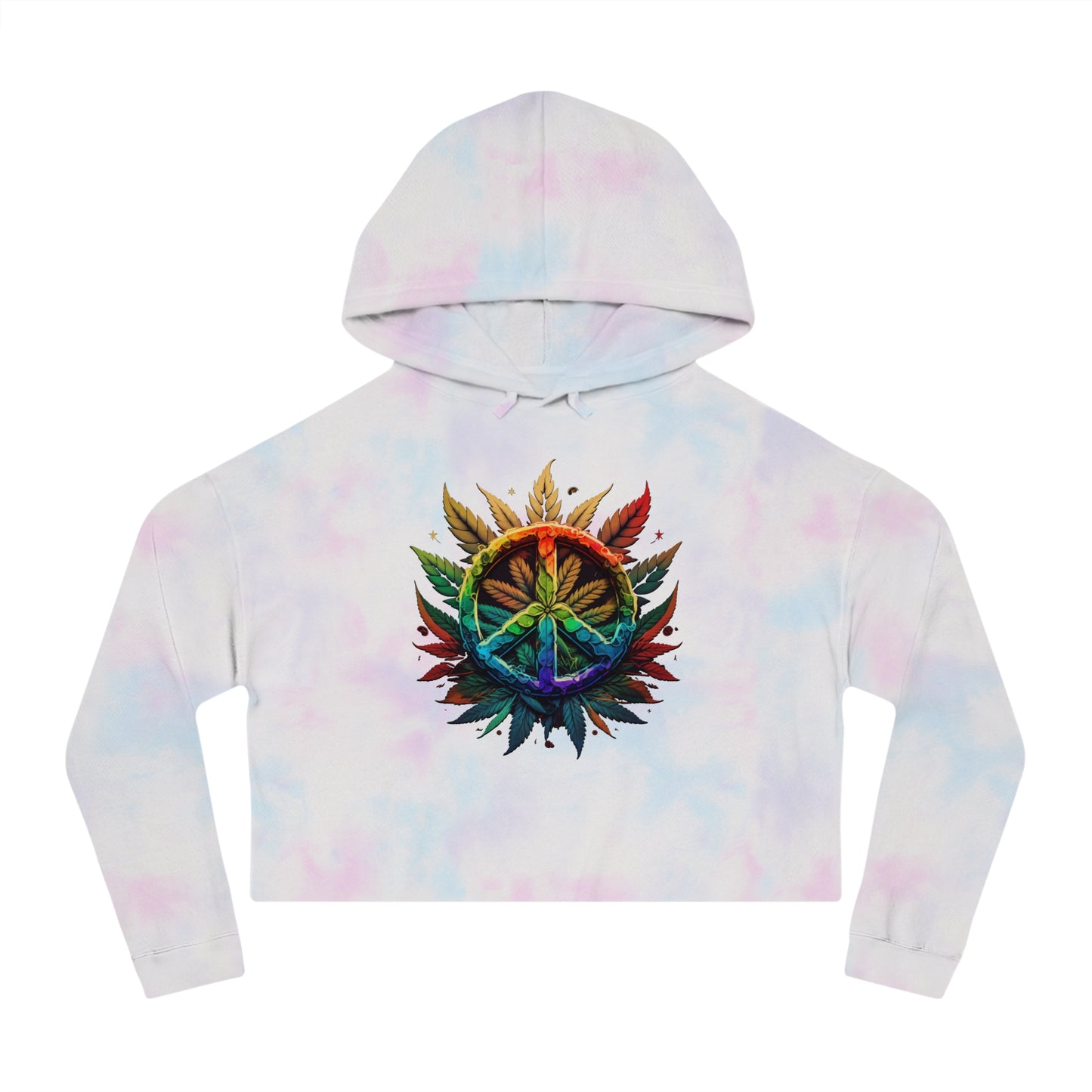 Peace Leaf Cropped Hooded Sweatshirt