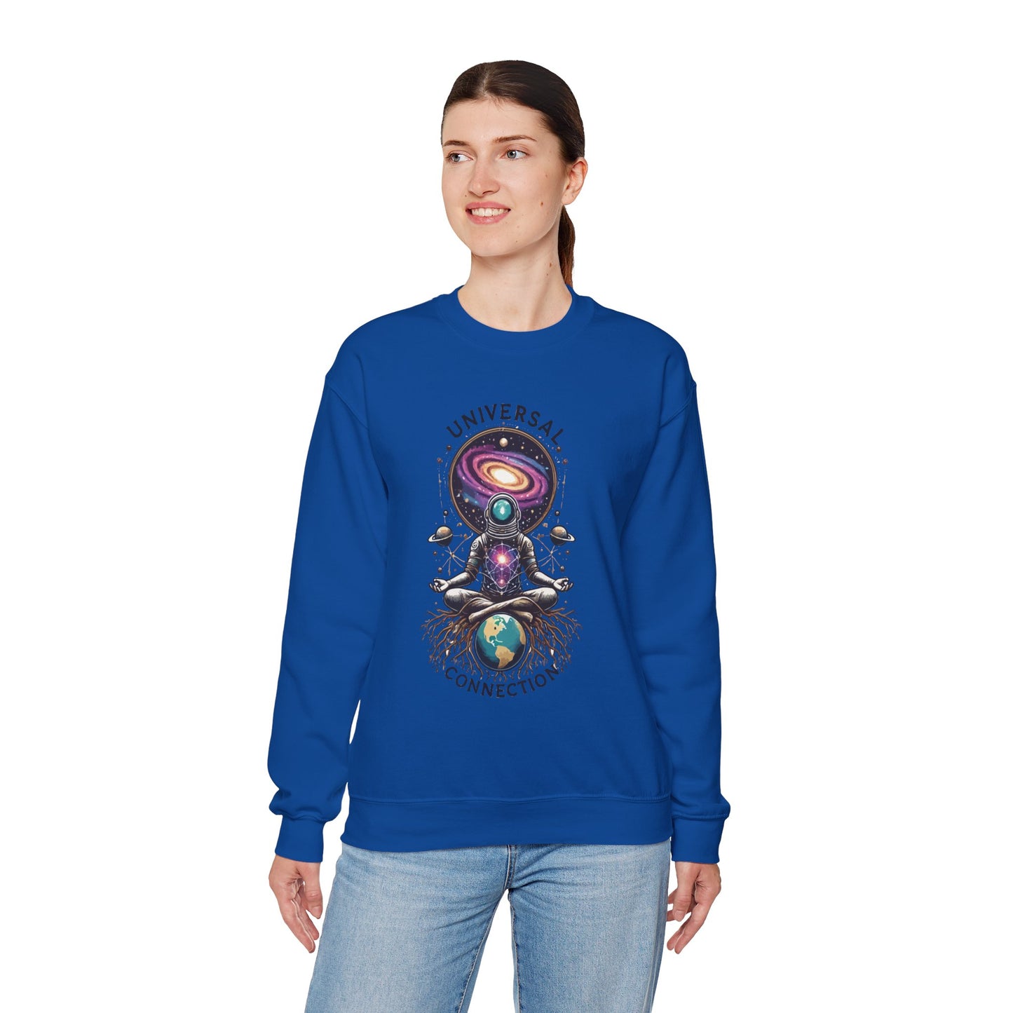 🌌 Universal Connection - Cosmic Astronaut Crewneck Sweatshirt 🌠