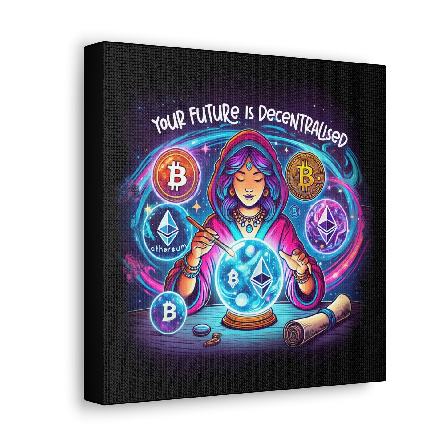 Canvas Print - Your Future is Decentralized - Crypto Psychic Design