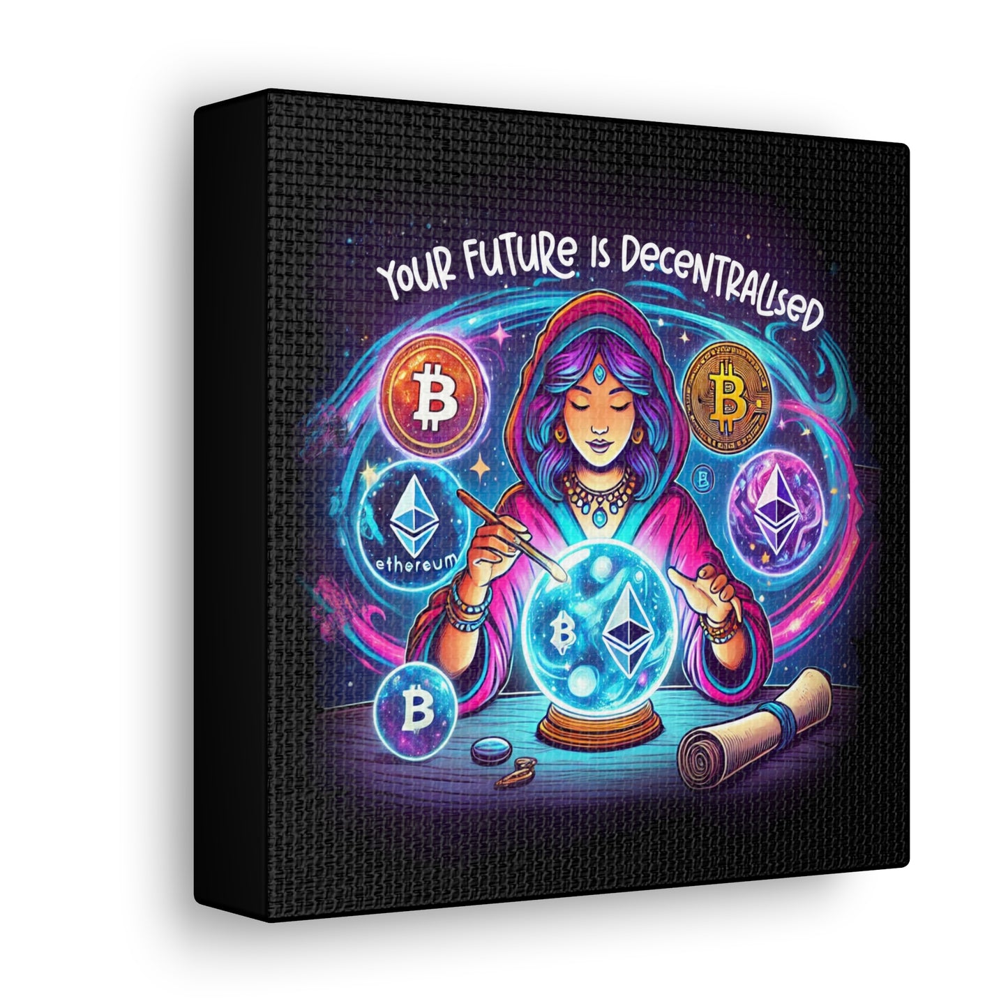 Canvas Print - Your Future is Decentralized - Crypto Psychic Design