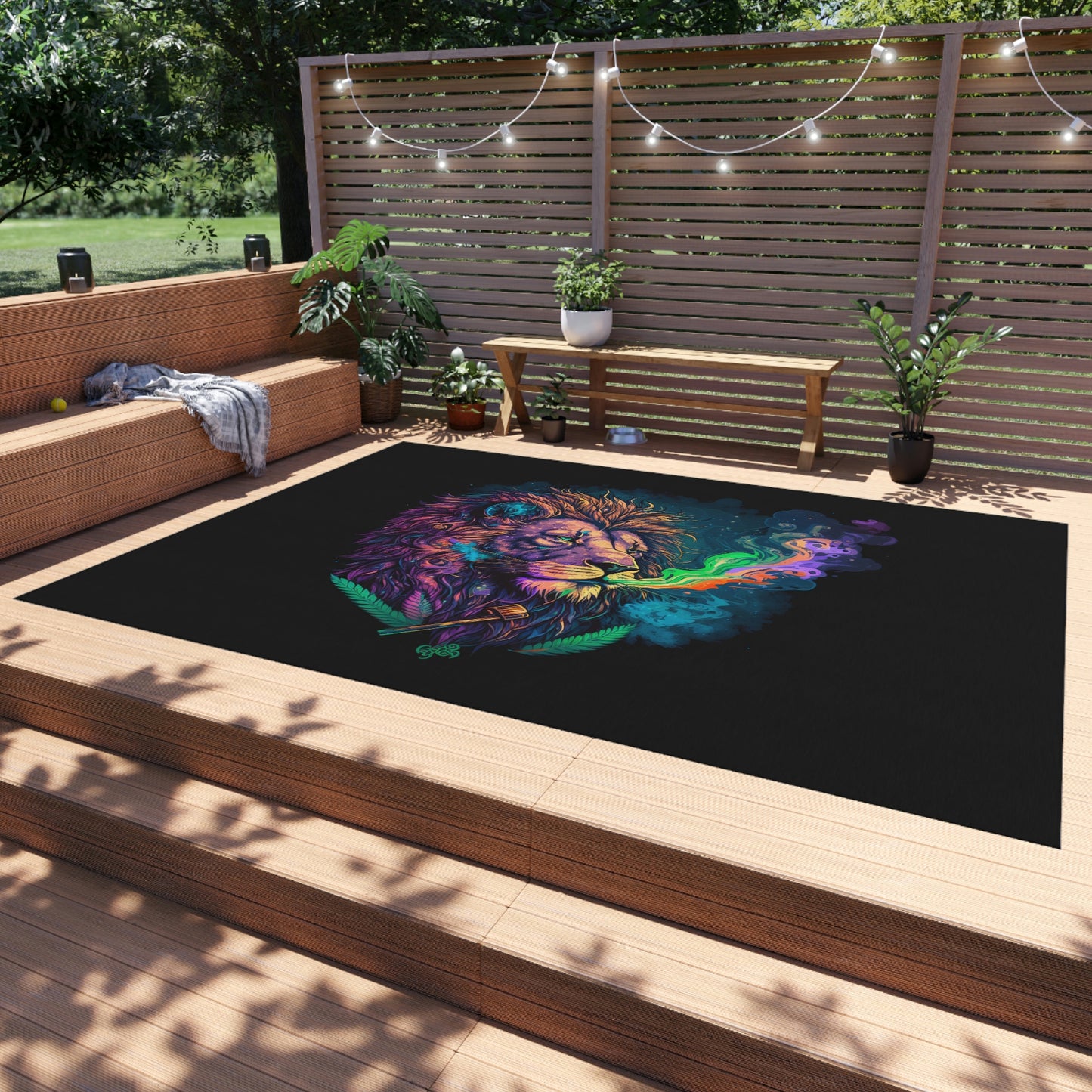 High Artistry Lion Outdoor Rug