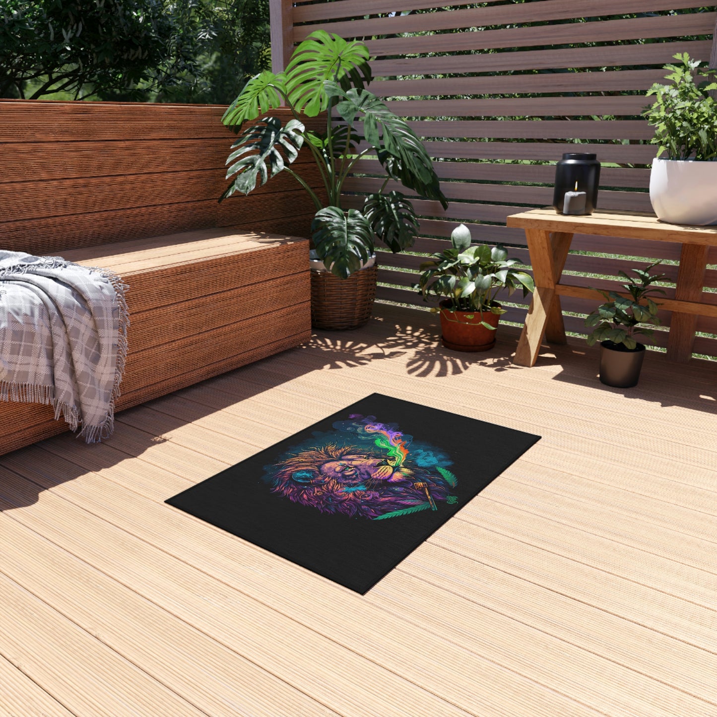 High Artistry Lion Outdoor Rug