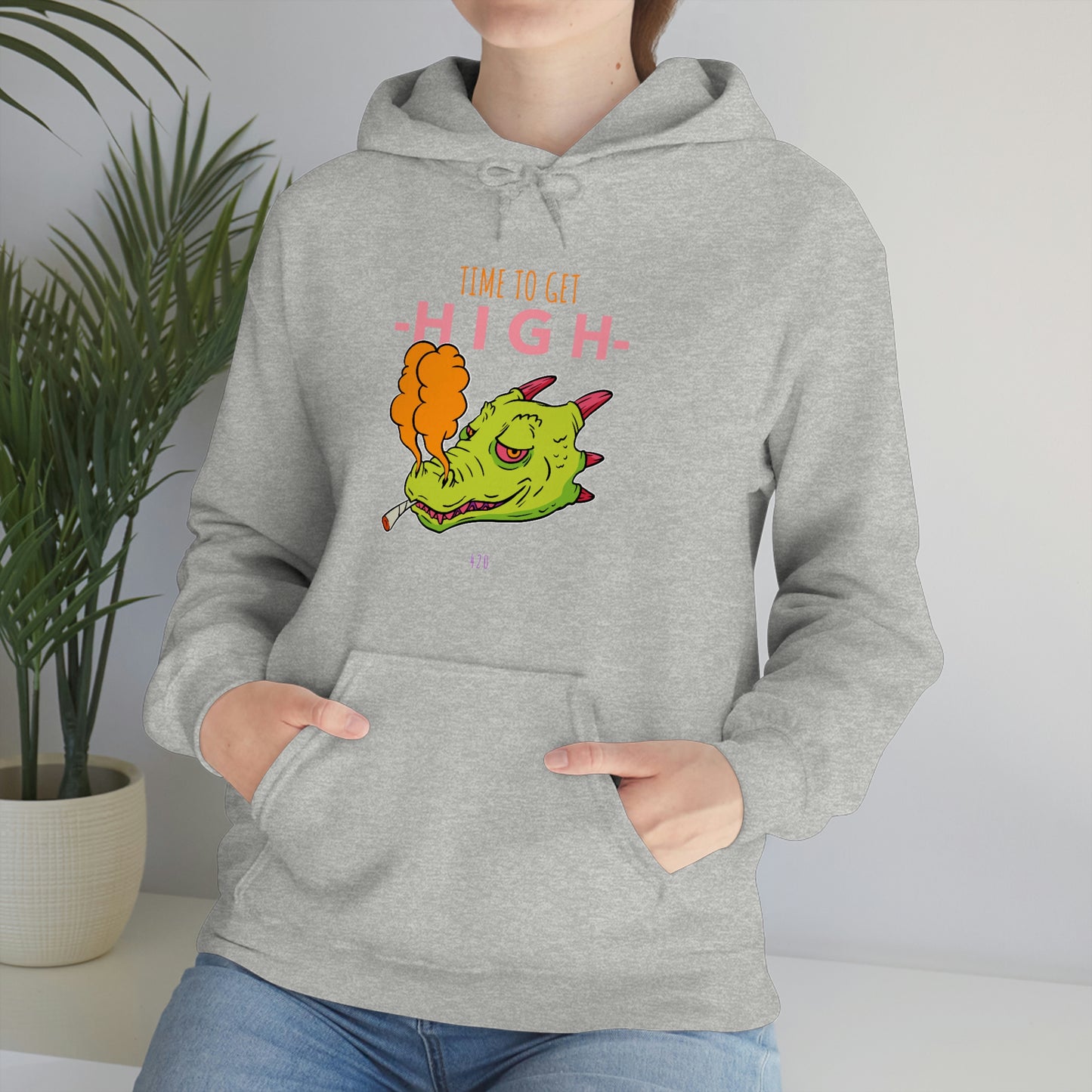 Time to Get High - Stoned Dragon - Unisex Heavy Blend™ Hooded Sweatshirt