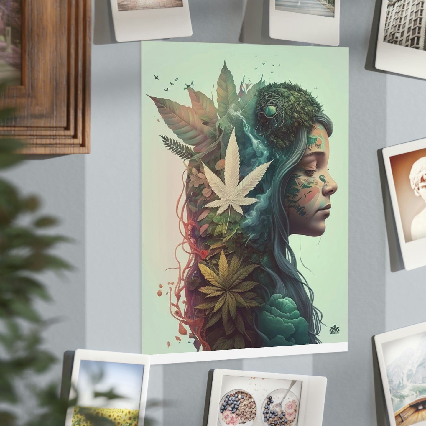 Cannabis Nature Girl Poster Unframed