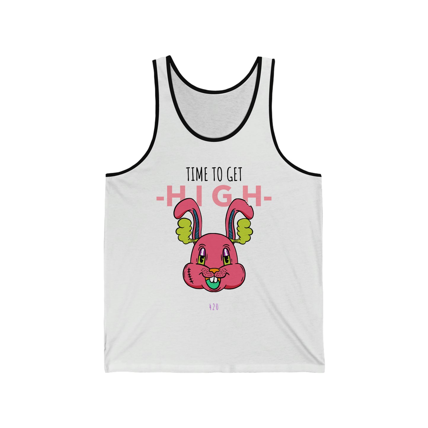 Time to Get High - Bunny - Unisex Jersey Tank