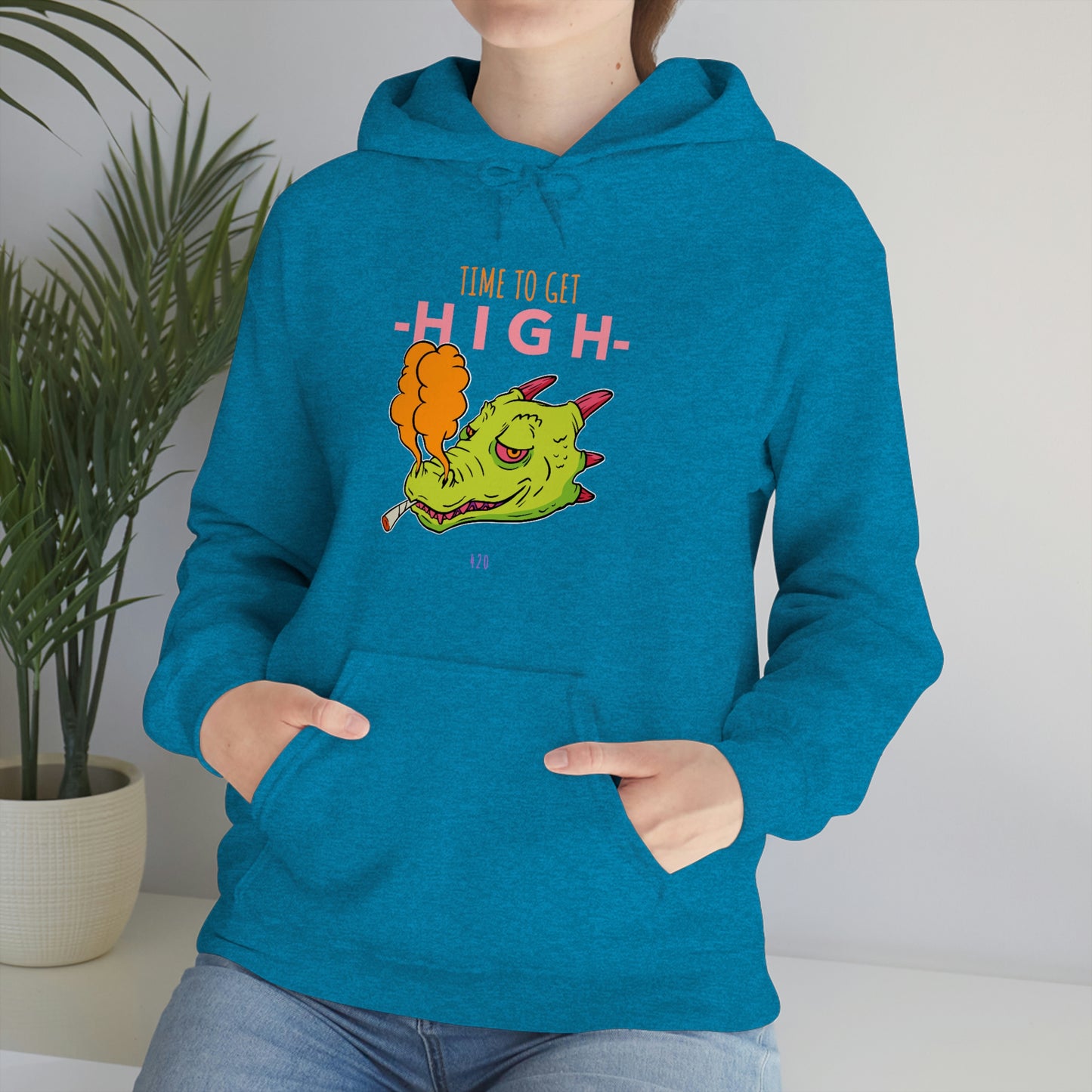 Time to Get High - Stoned Dragon - Unisex Heavy Blend™ Hooded Sweatshirt