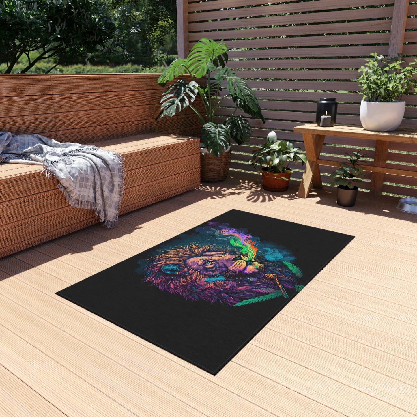 High Artistry Lion Outdoor Rug