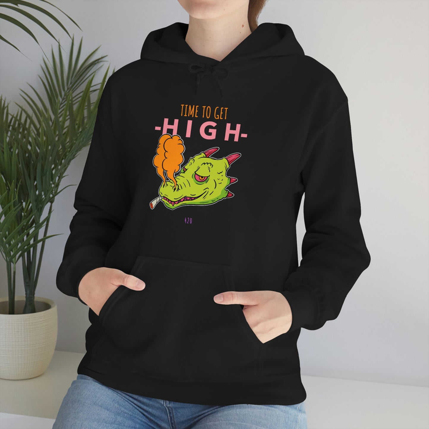 Time to Get High - Stoned Dragon - Unisex Heavy Blend™ Hooded Sweatshirt