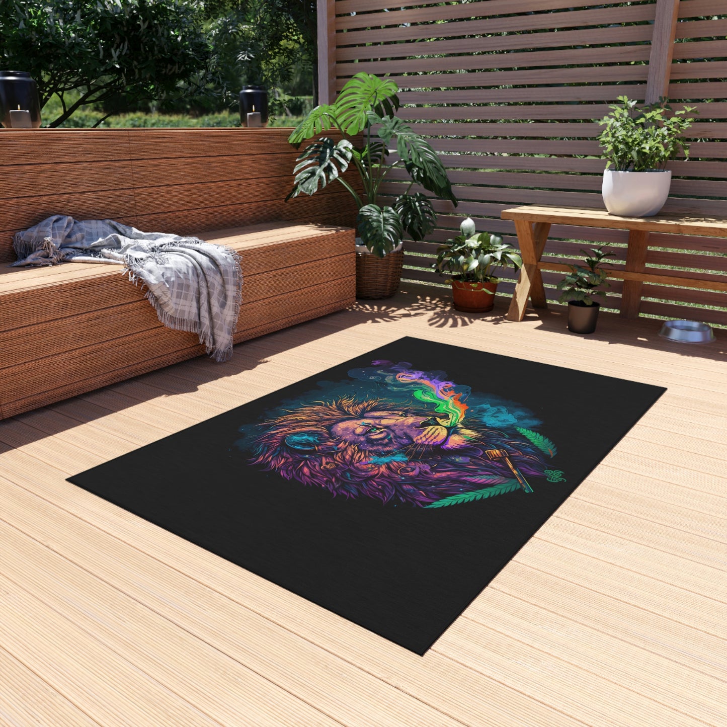 High Artistry Lion Outdoor Rug