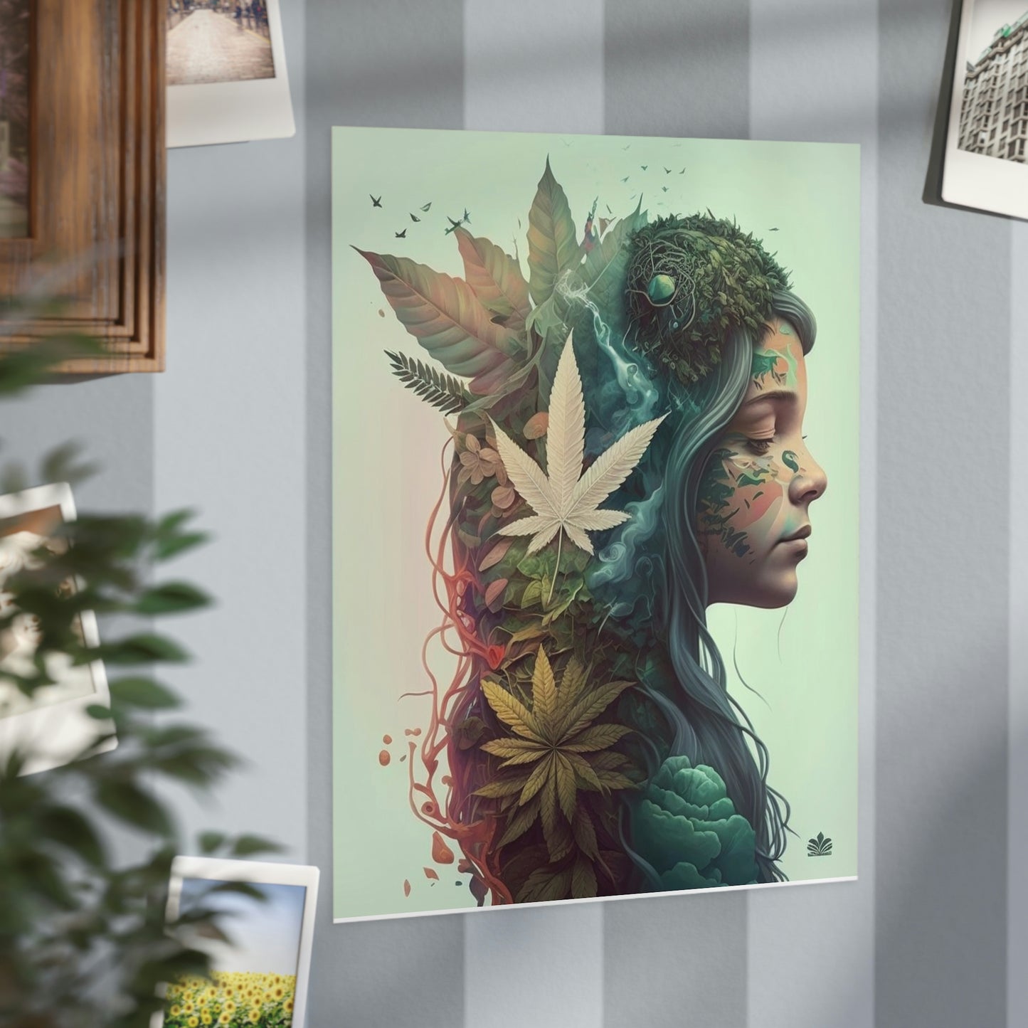 Cannabis Nature Girl Poster Unframed