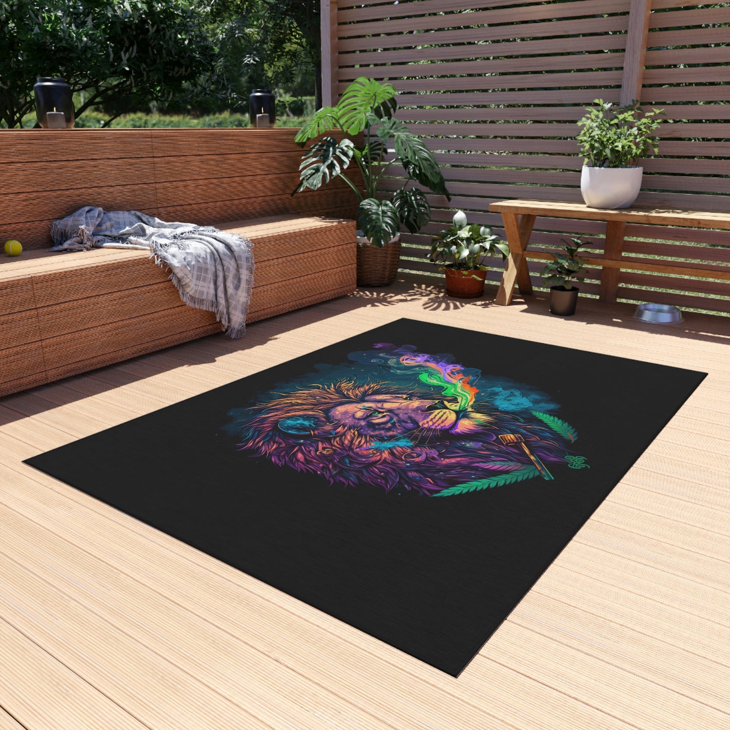 High Artistry Lion Outdoor Rug