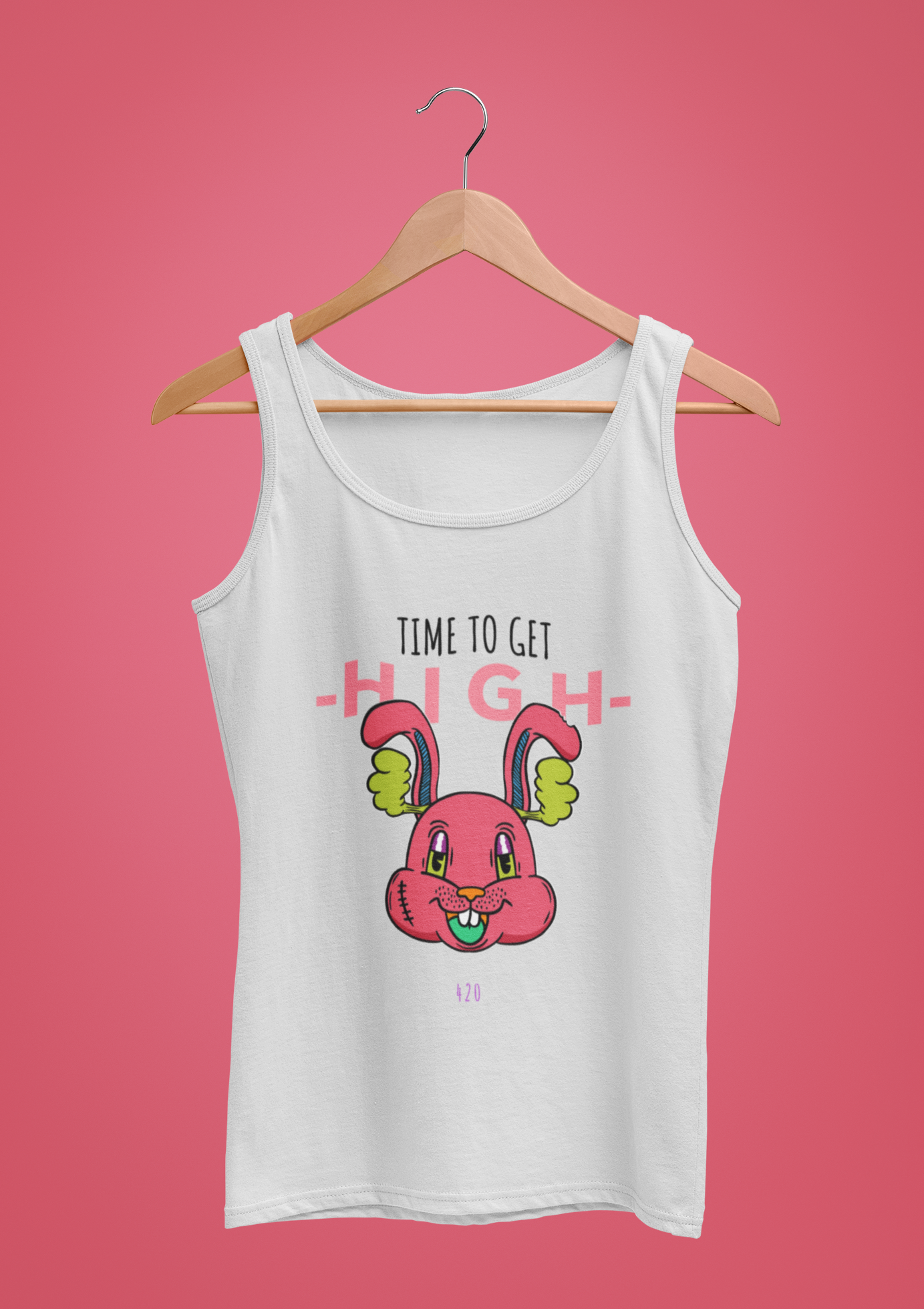 Time to Get High - Bunny - Unisex Jersey Tank