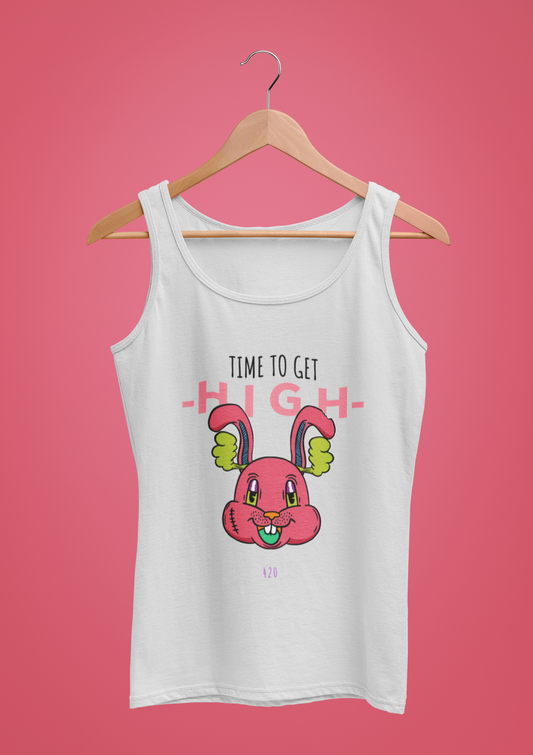 Time to Get High - Bunny - Unisex Jersey Tank