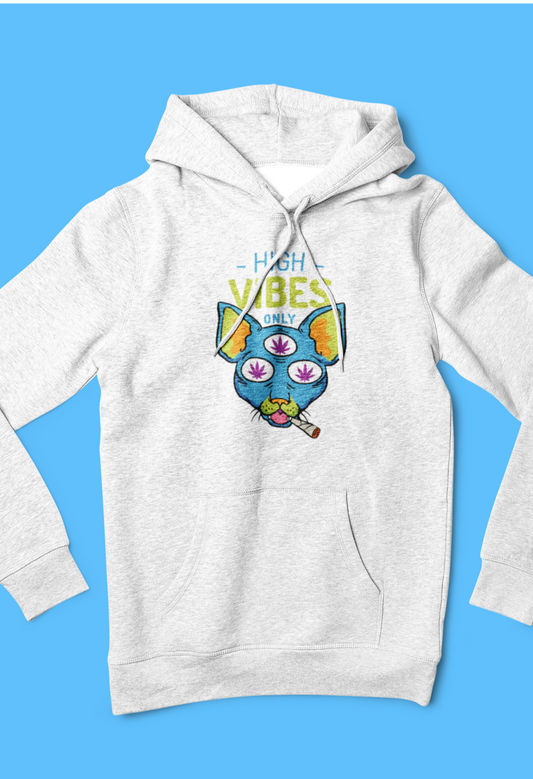 High Vibes Only - Trippy Cat - Unisex Heavy Blend™ Hooded Sweatshirt